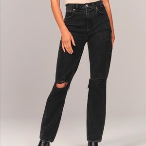 Black '90s Straight Ultra High Rise Denim (Size 18/34) - Abercrombie & Fitch